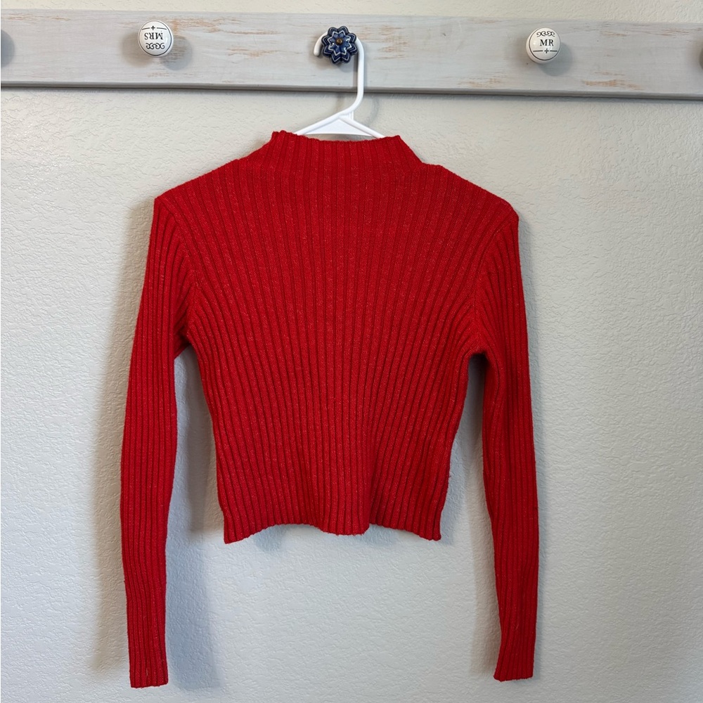 SHEIN Red Ribbed Top